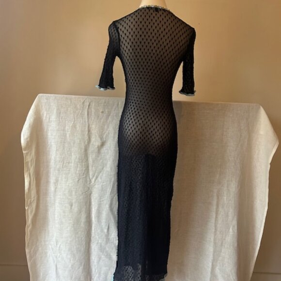 ***SOLD***Vintage Betsey Johnson New York Swiss Dot Mesh Maxi Dress - Picture 7 of 8